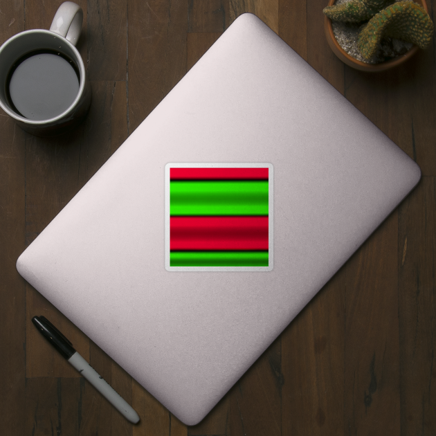 Green & Red Horizontal Stripes by BlakCircleGirl